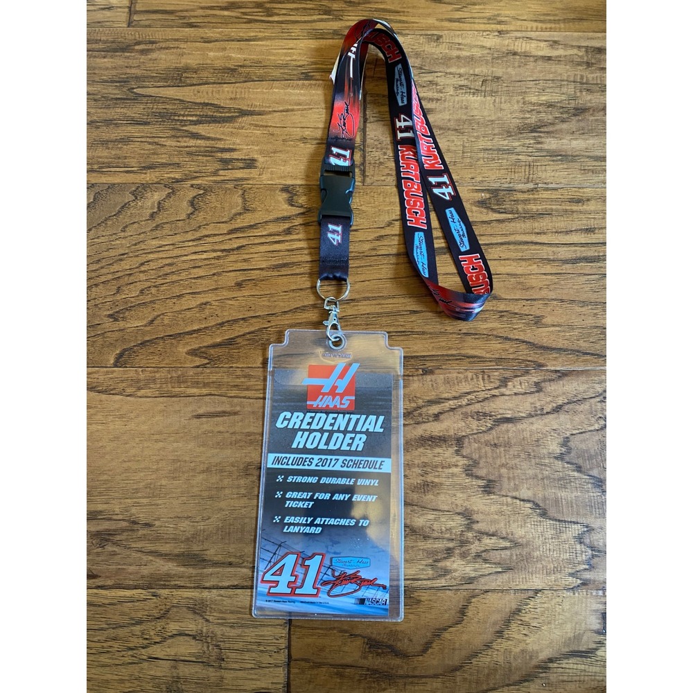 NASCAR Kurt Busch‎ 41 Haas Lanyard and 2017 Schedule Ticket Credential Holder